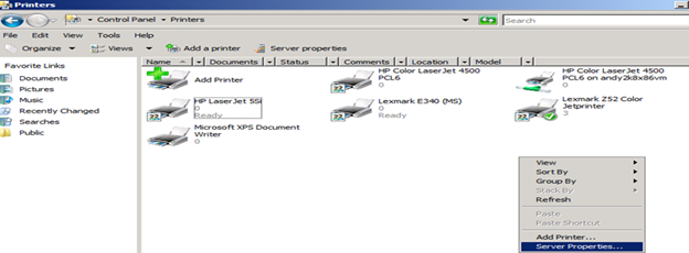 Installing Printer On Windows Server 2008
